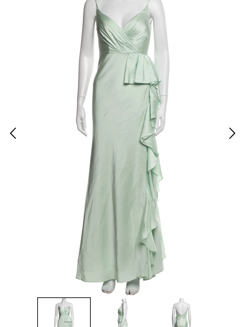 Mac Duggal Mint Green Ruffle-Detail Evening Gown - Picture 1 of 1